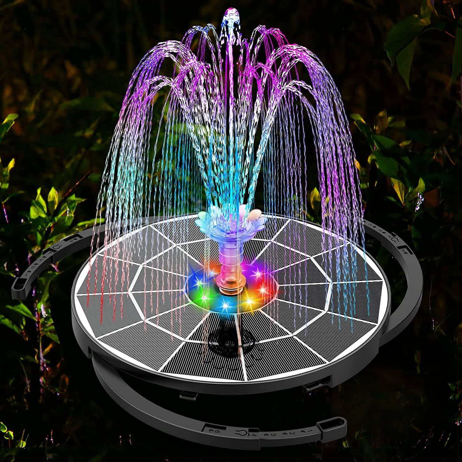 WaterGlow – Solar Fountain with LED & 4 Water Jet Patterns!