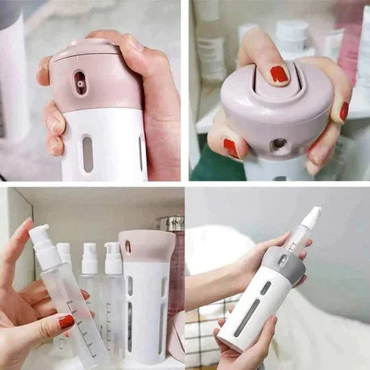 JetSetGo – 4-in-1 Dispenser Bottle for Stress-Free Travel!