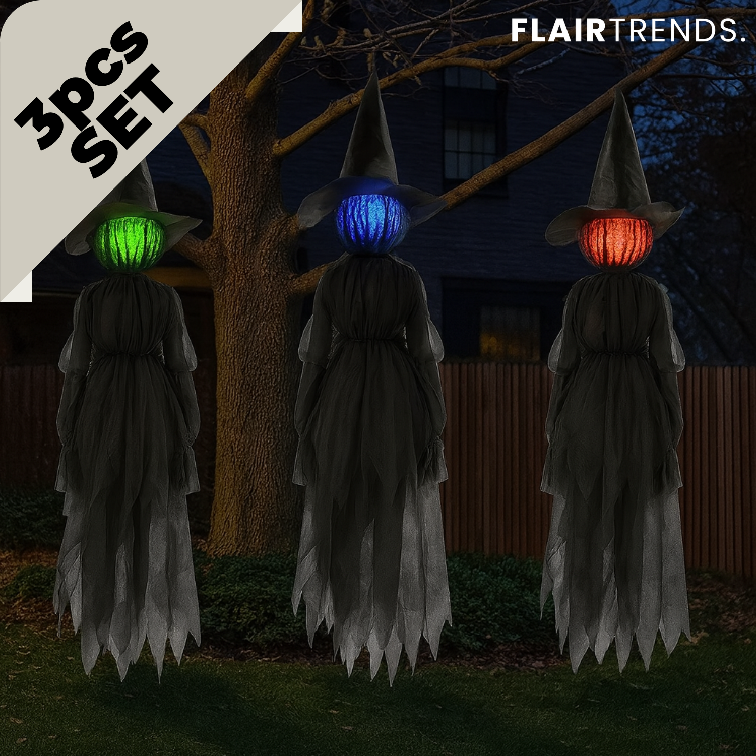 HexaGlow – Set of 3 Glowing Halloween Witches!