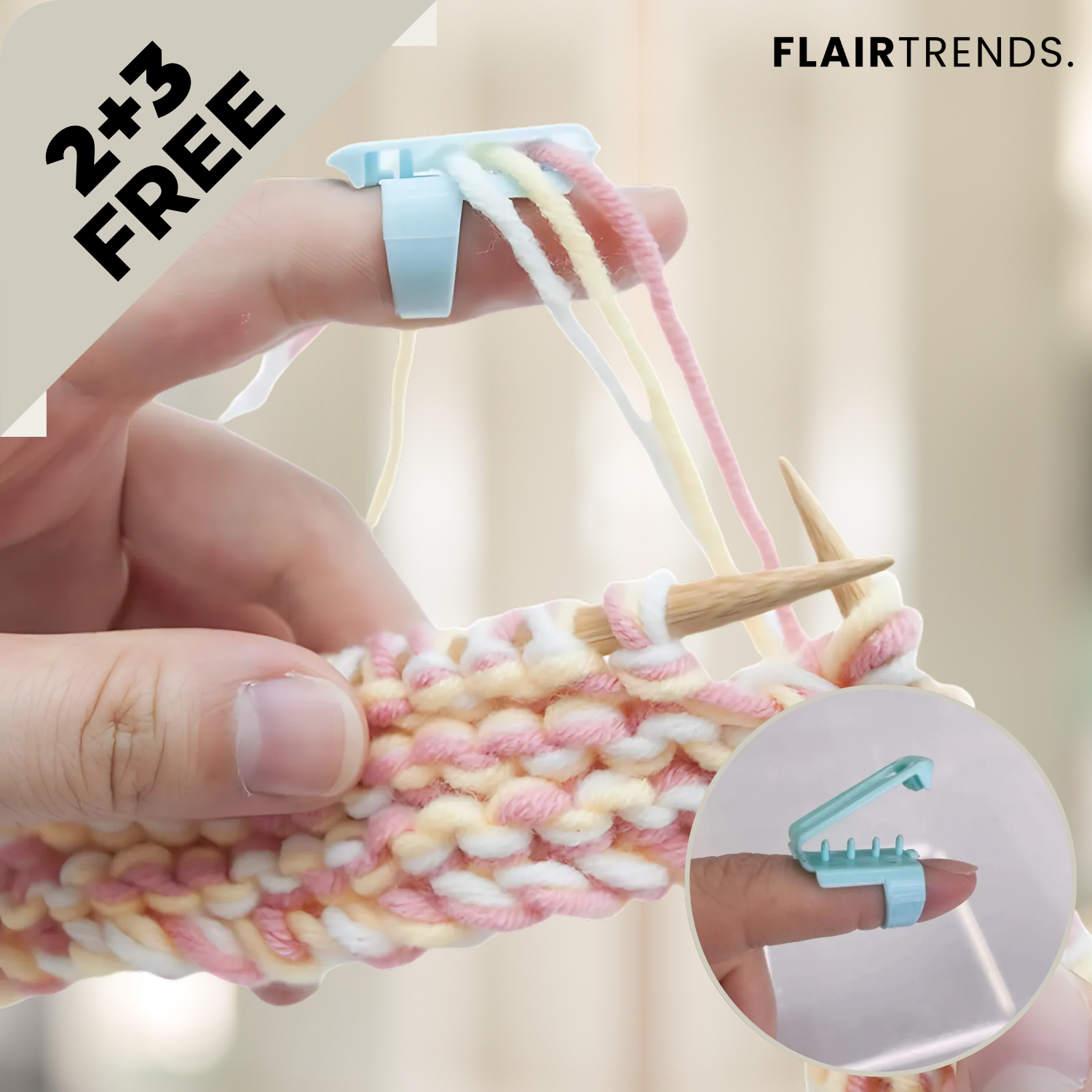 2+3 FREE | EasyThread – The Yarn Guide Ring for Relaxed Knitting