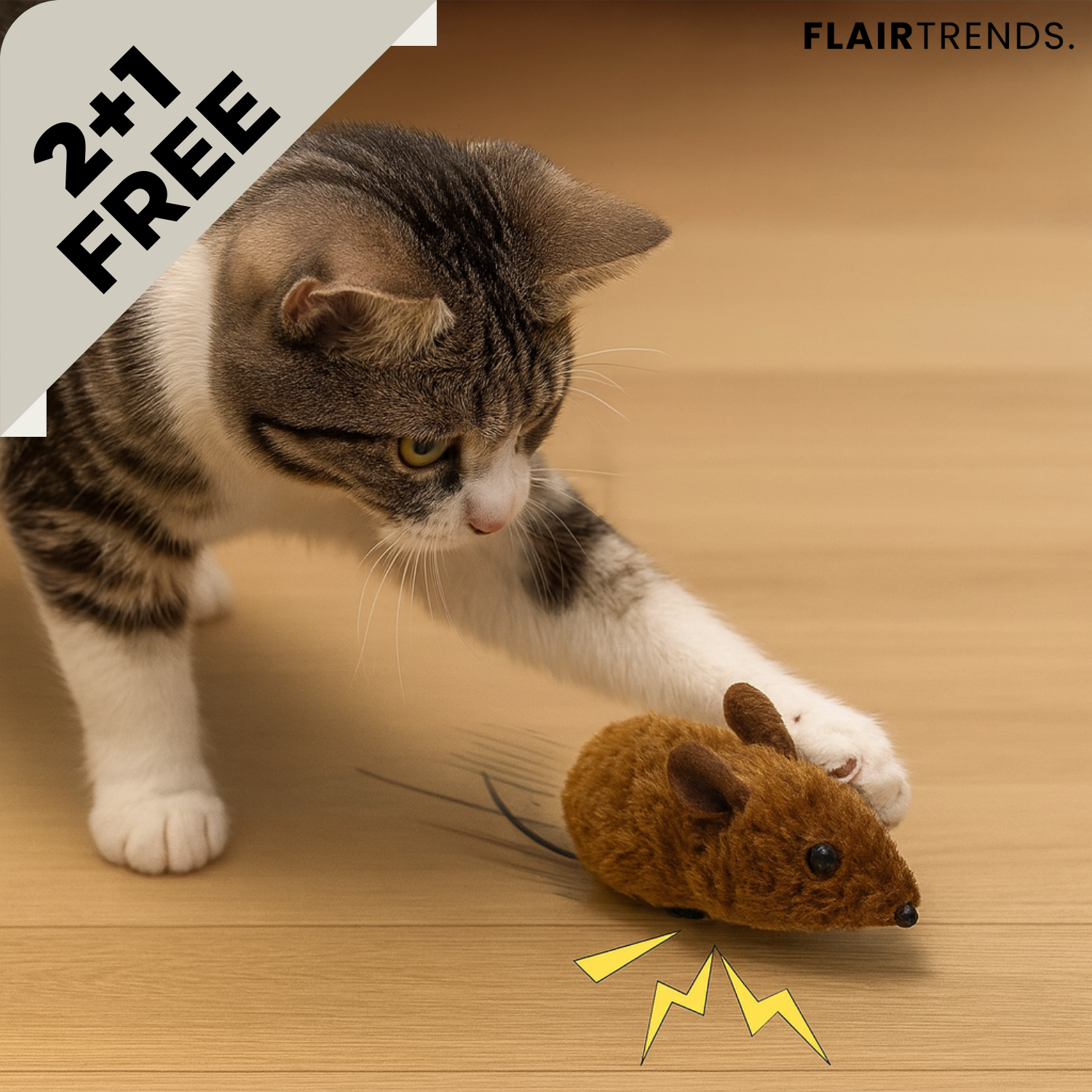 2+1 FREE | PawChase – Play, Pounce & Squeak Fun for Your Cat!