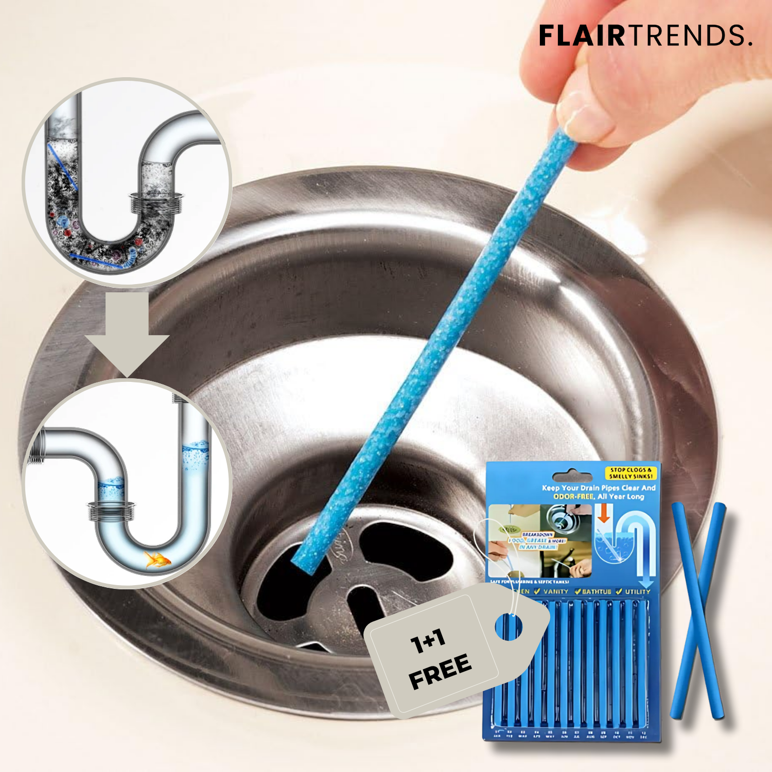 1+1 FREE | PipePure – Monthly Fresh Drains Without Clogs!