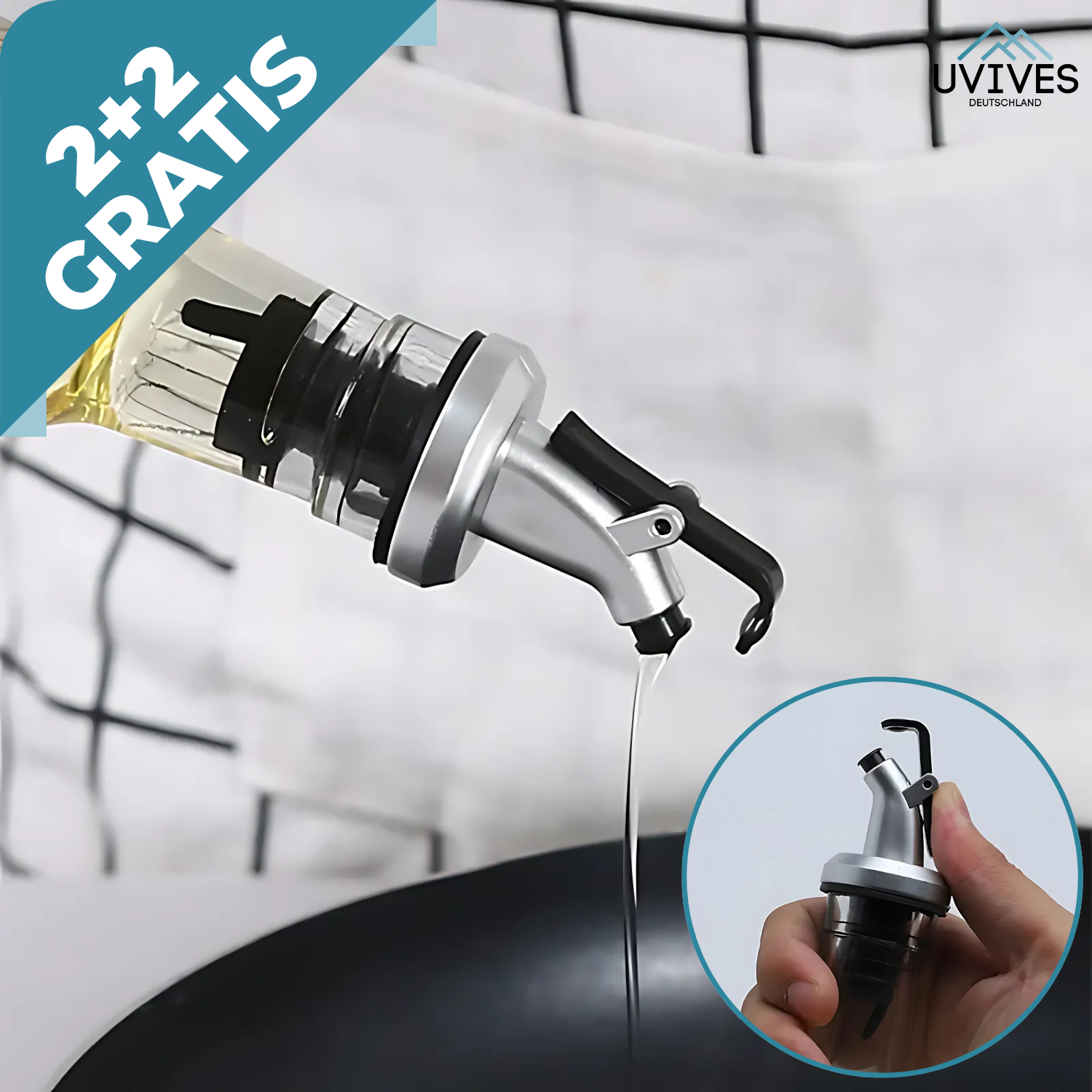 2+2 FREE | PourMate – Drip-free pouring at the touch of a button
