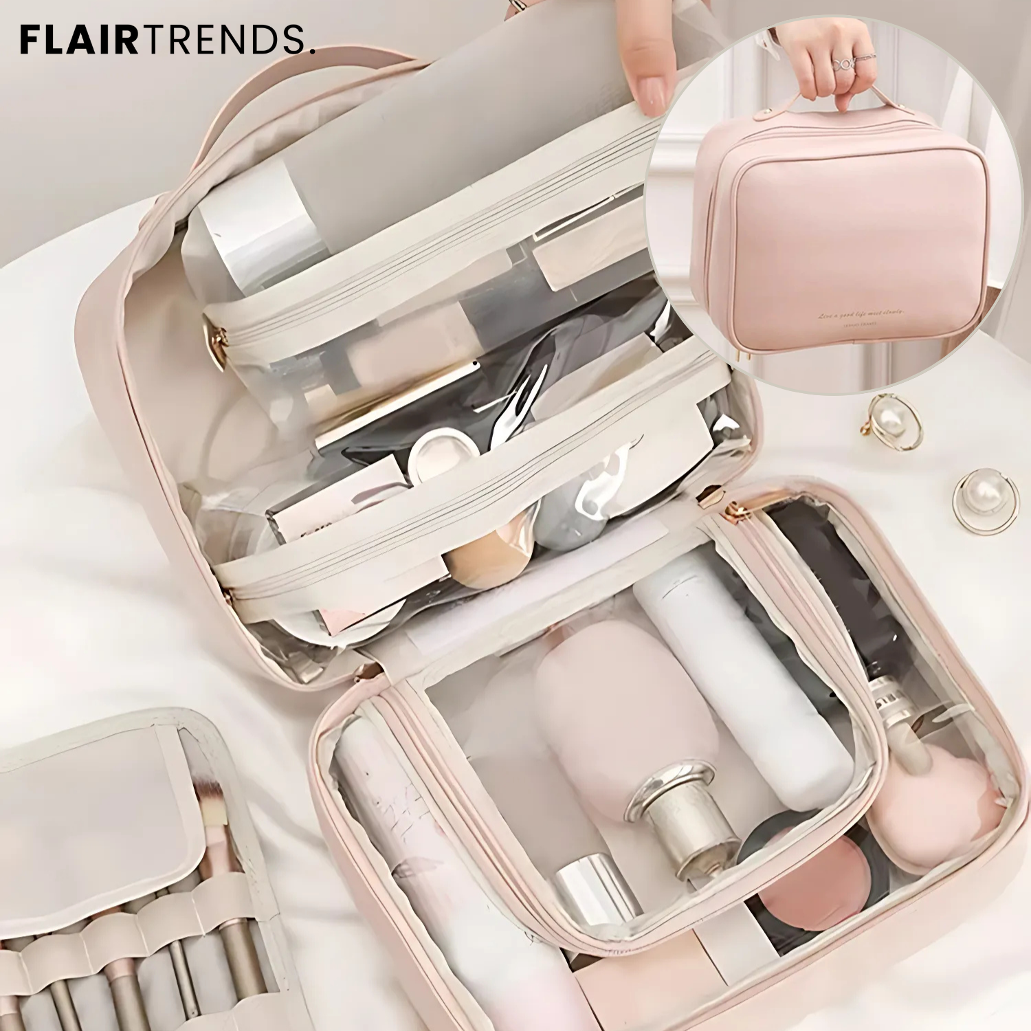 GlamiZen – Multi-compartment cosmetic bag for stylish organization
