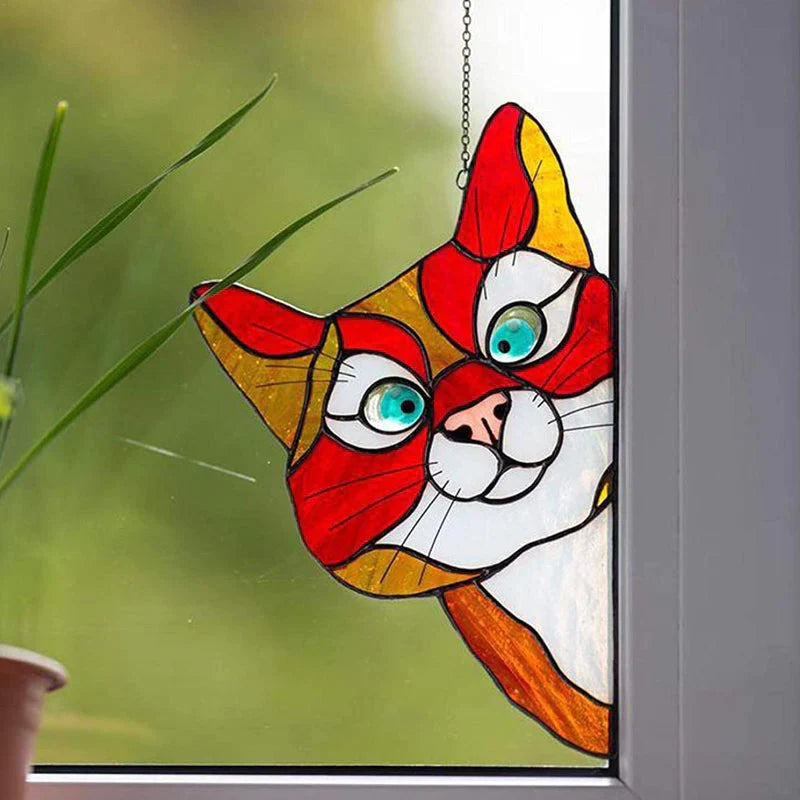 CatPeek – Handmade Cat Suncatcher for the Window