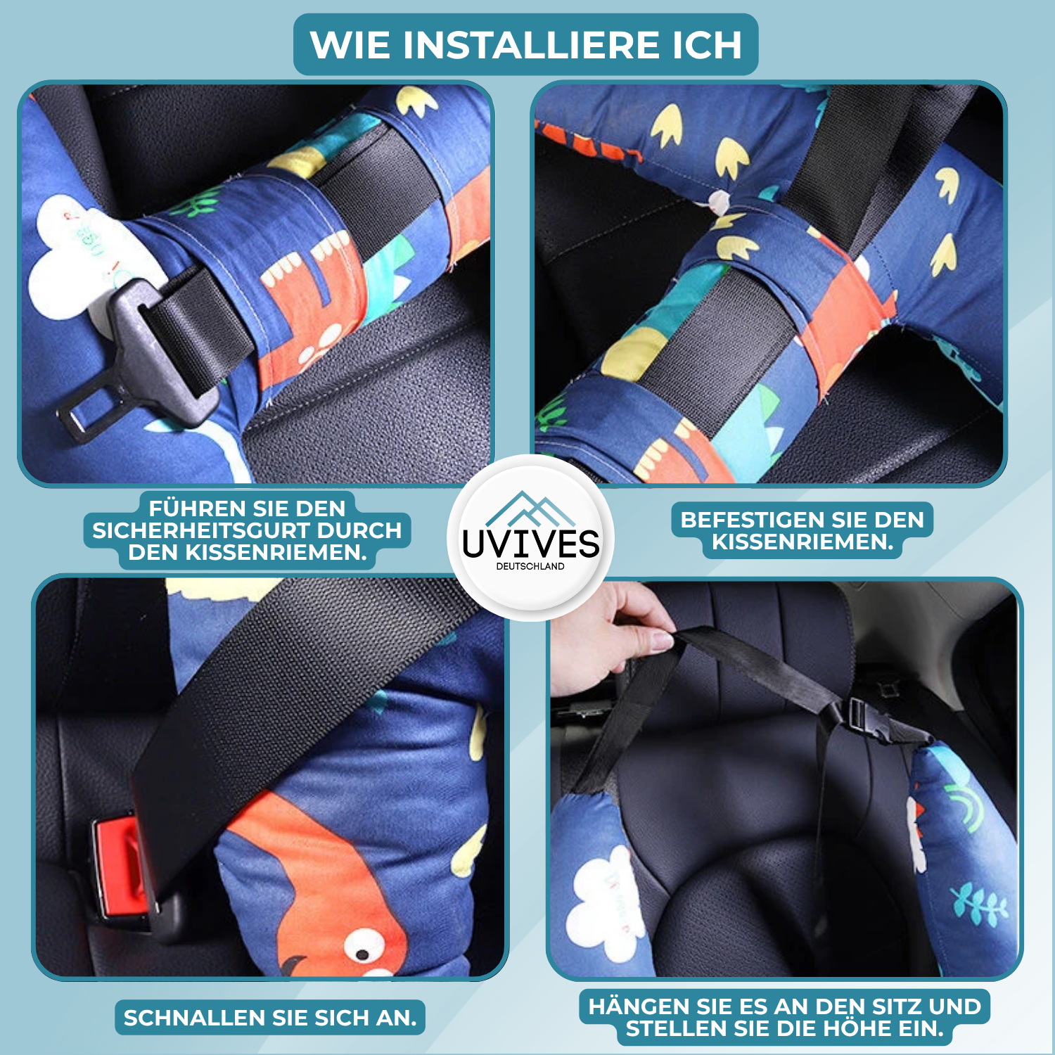 ComfortJourney – Backseat Travel Pillow for Children in the Car