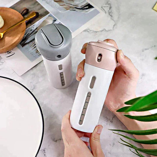 JetSetGo – 4-in-1 Dispenser Bottle for Stress-Free Travel!