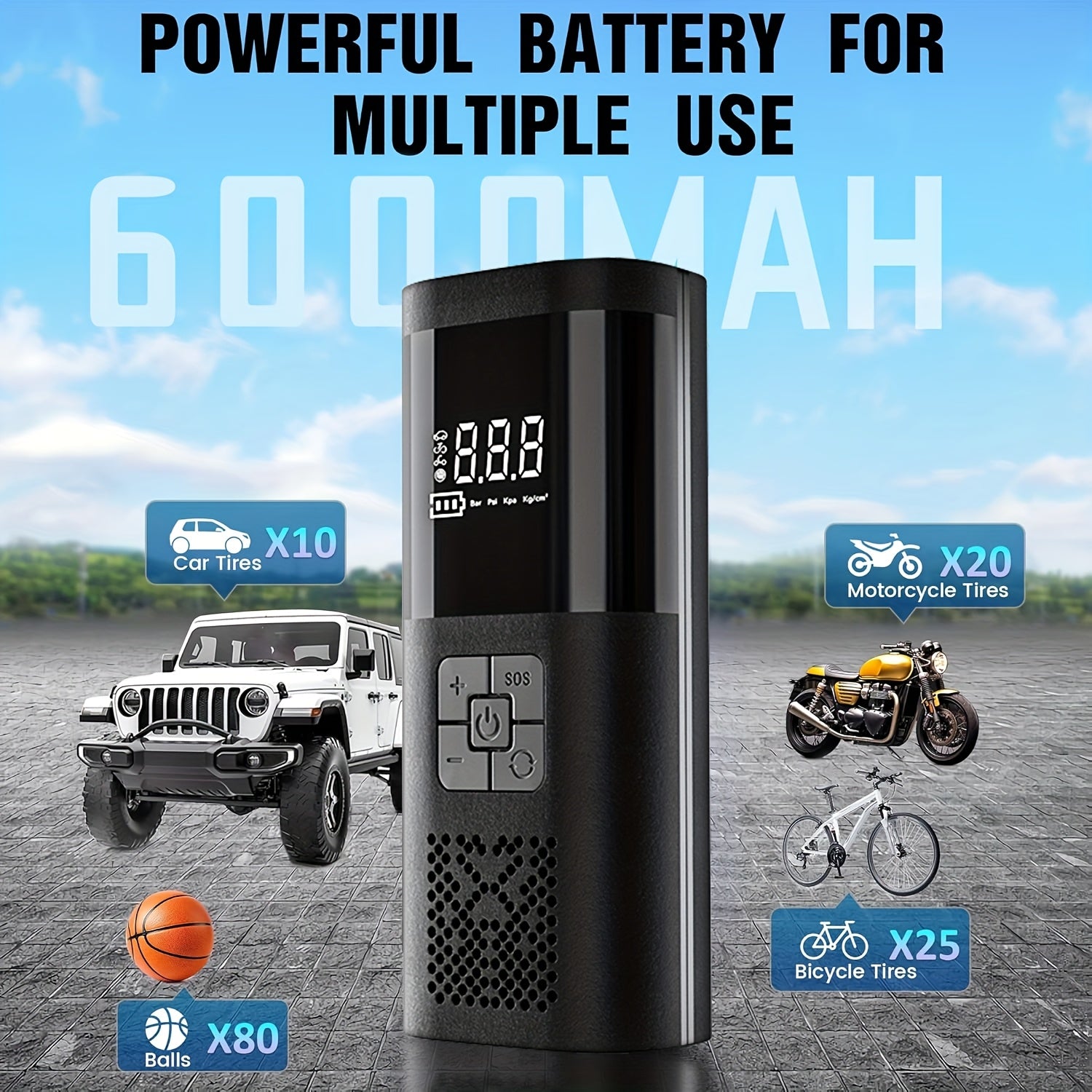 AirForce – Portable Compressor for Car, Bike & Ball