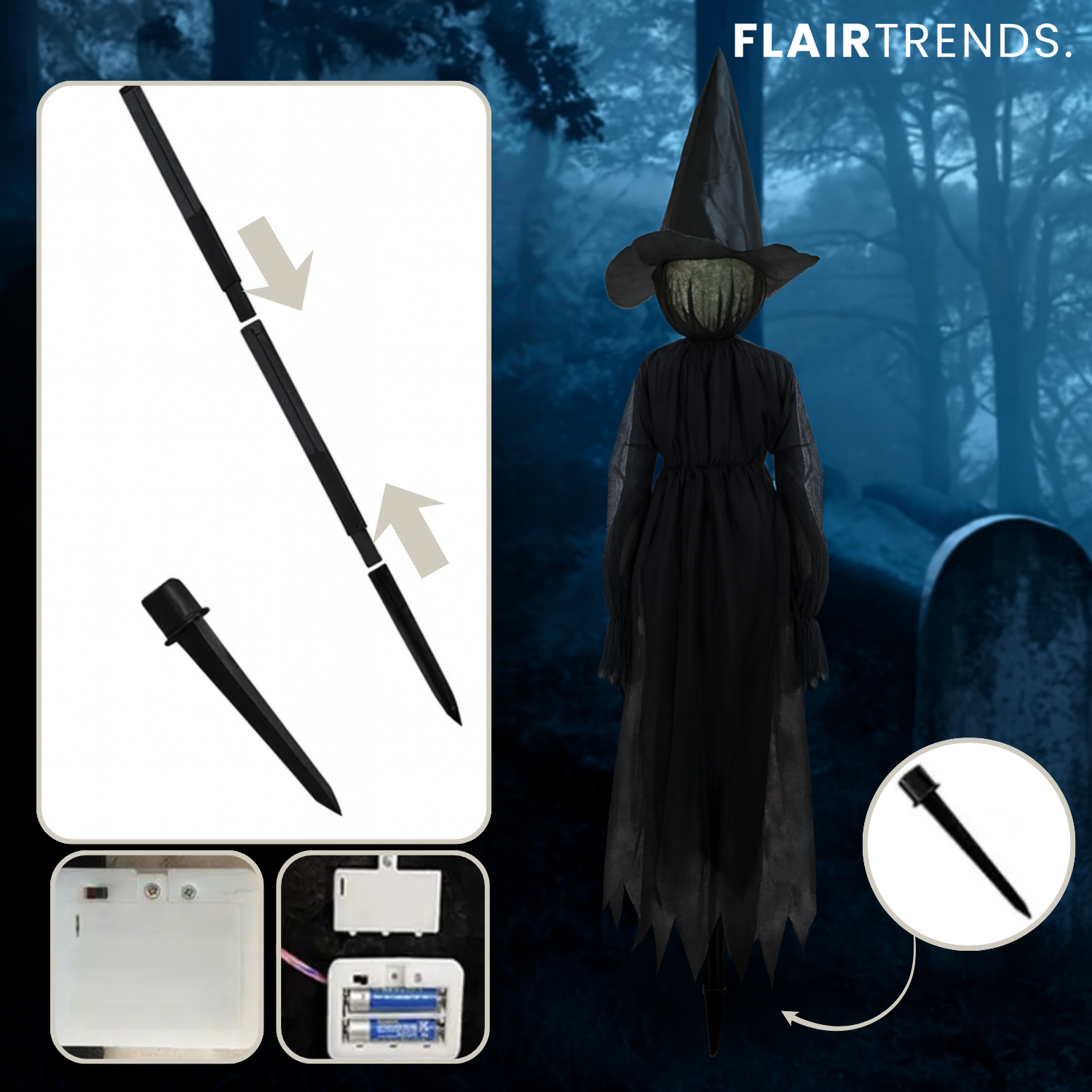 HexaGlow – Set of 3 Glowing Halloween Witches!