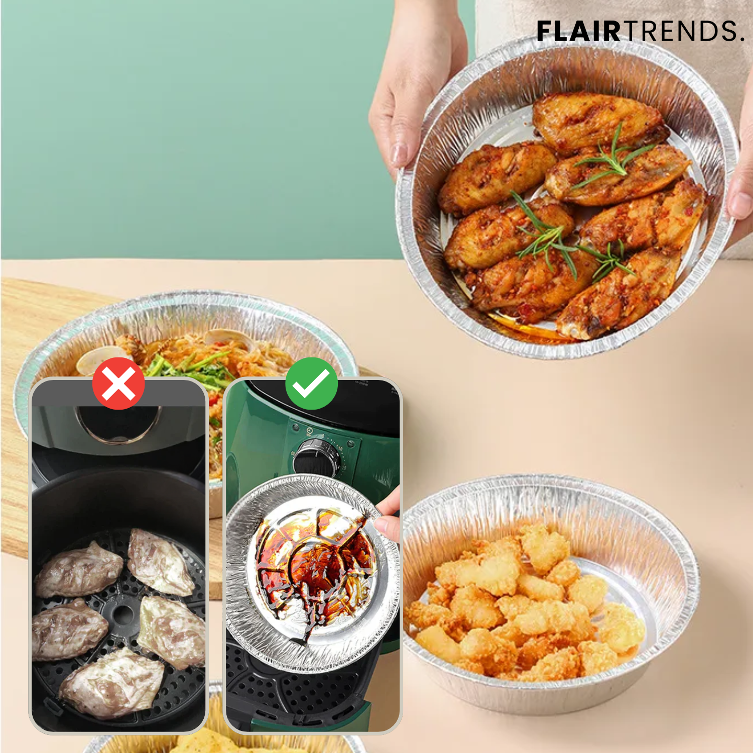 5+5 FREE | CrispTray – Disposable Trays for Your Air Fryer