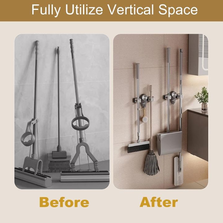 1+1 FREE | GripMates – Secure Hold for Brooms & Mops Without Drilling
