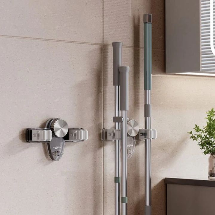 1+1 FREE | GripMates – Secure Hold for Brooms & Mops Without Drilling