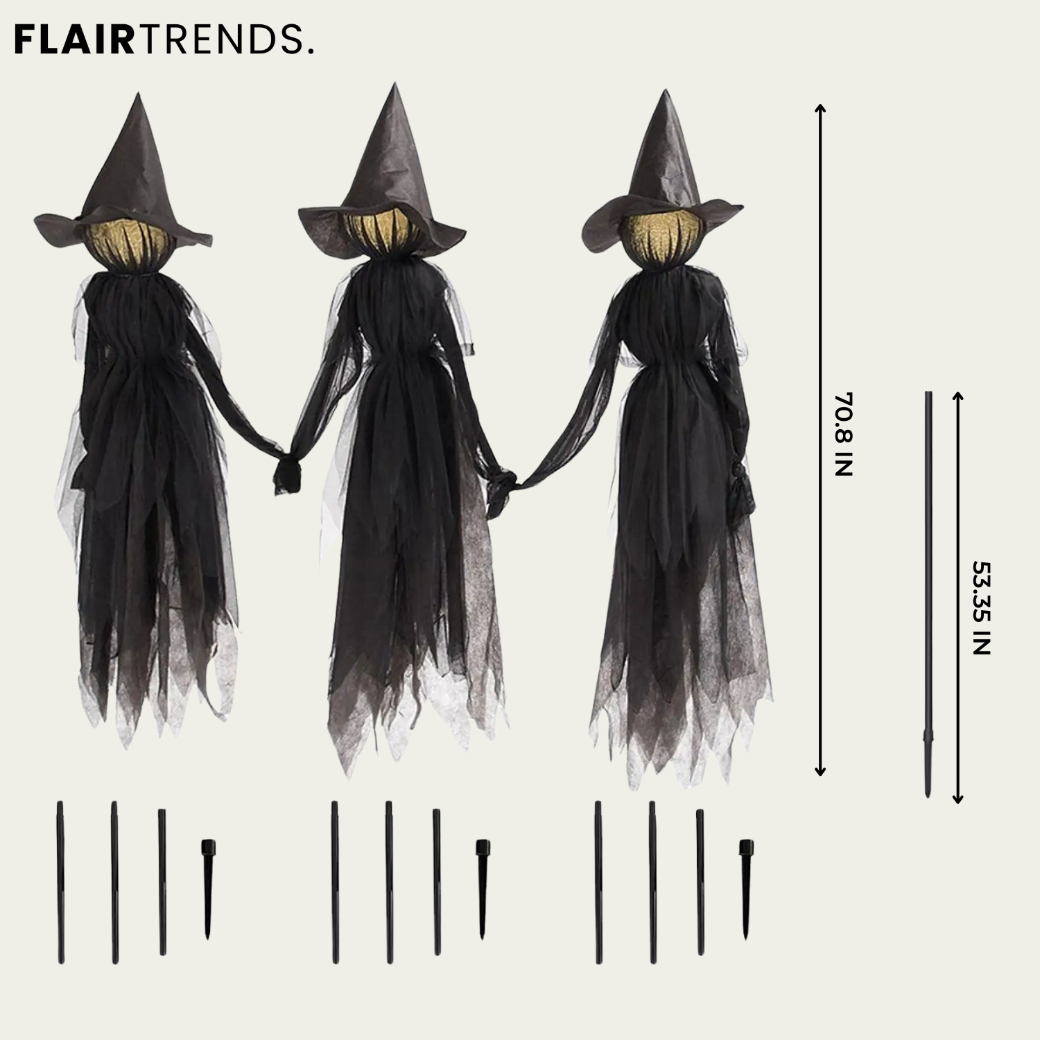 HexaGlow – Set of 3 Glowing Halloween Witches!