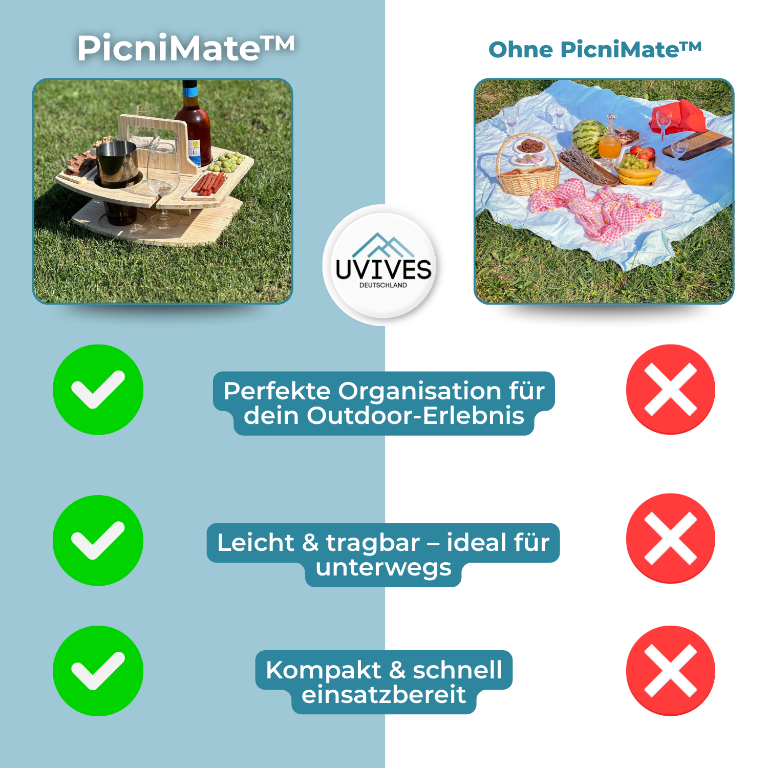 PicniMate – The Smart Folding Wine Table for Stress-Free Outdoor Moments