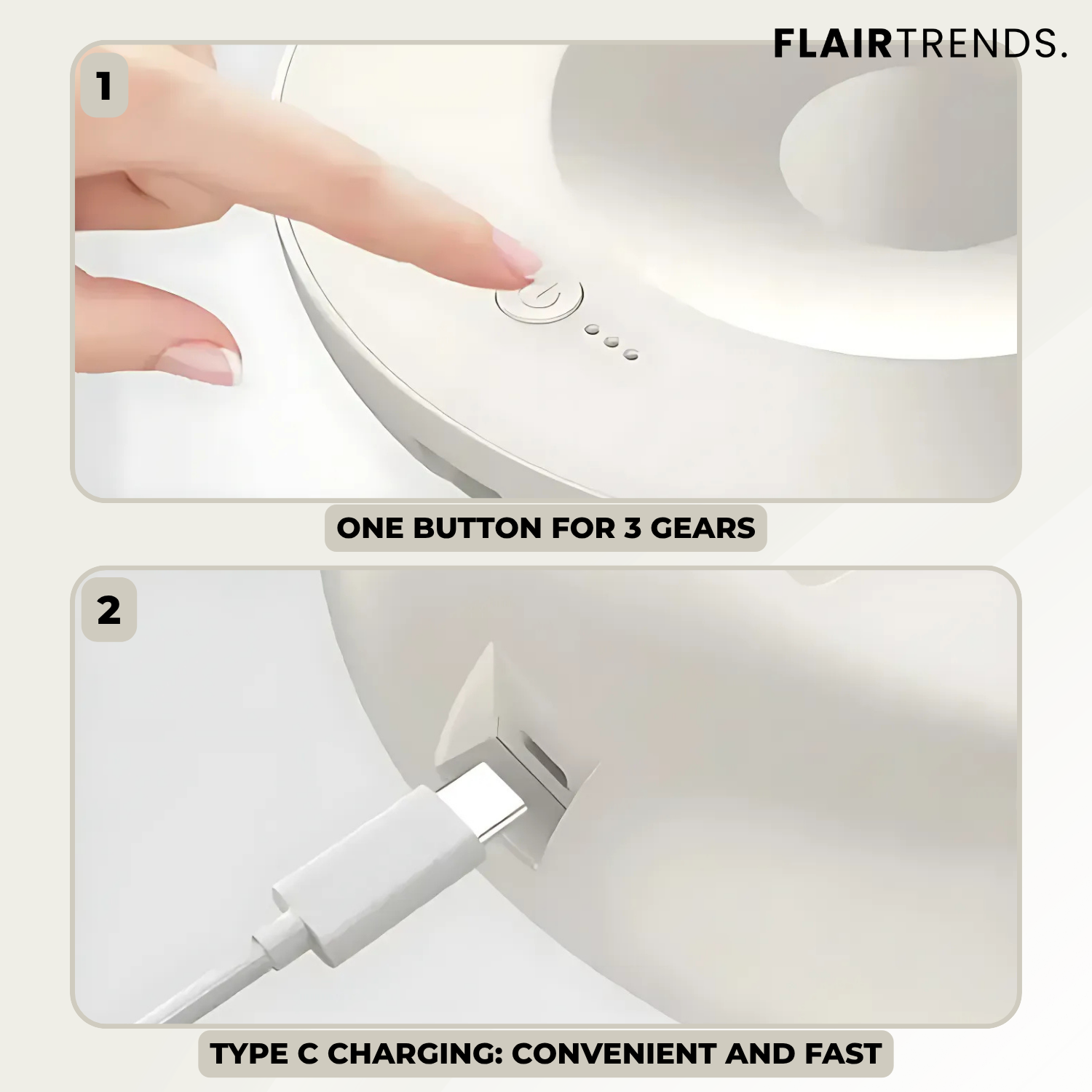 AirSwing – Foldable & Hanging Table Fan with USB & Night Light