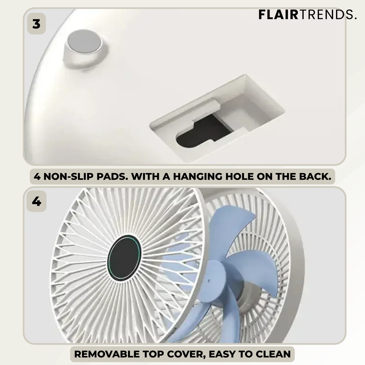 AirSwing – Foldable & Hanging Table Fan with USB & Night Light