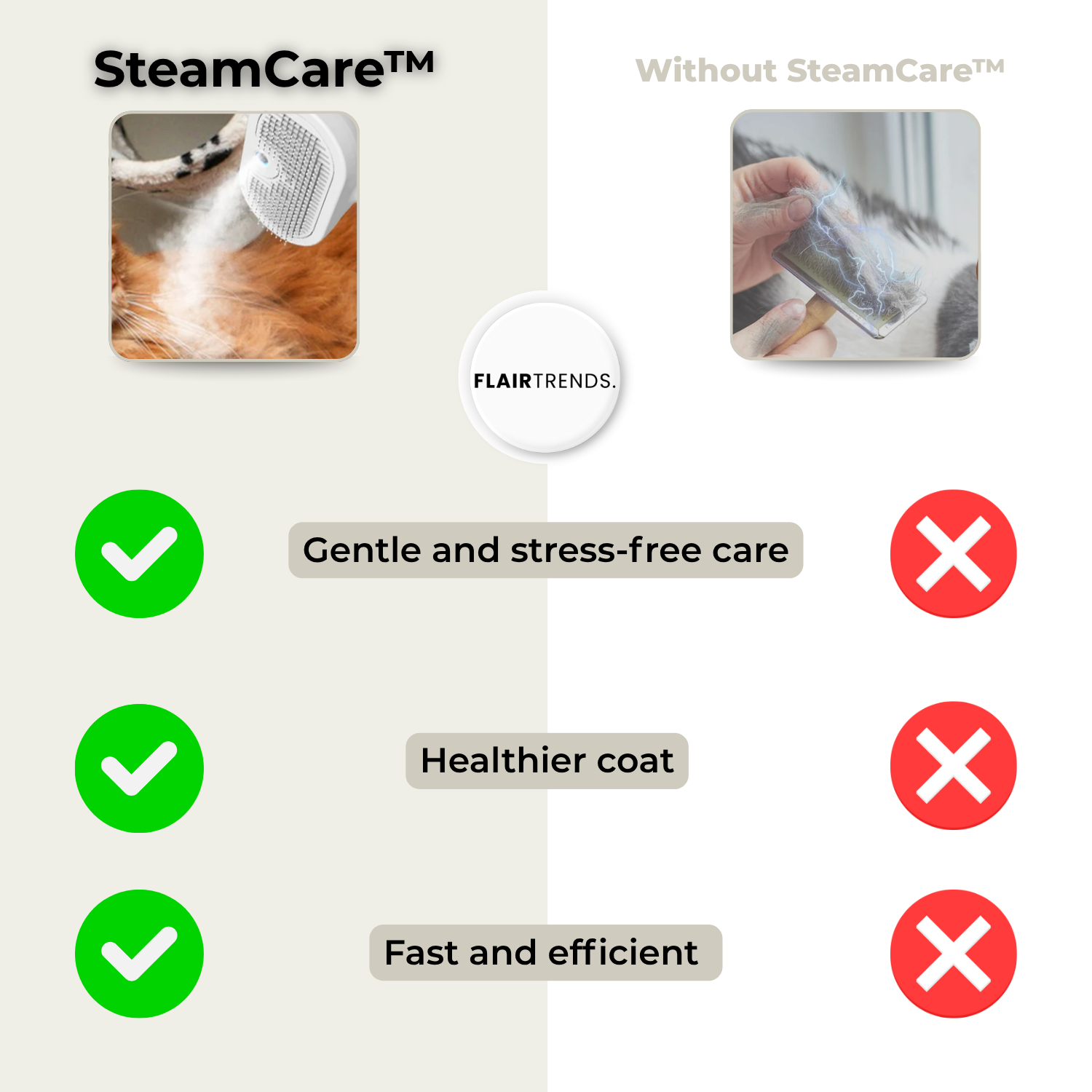 SteamCare – Shiny fur without pulling!