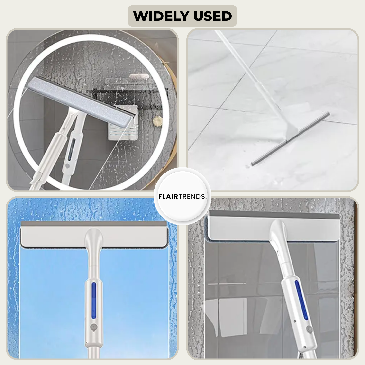 ShineSweep – Streak-Free Glass Cleaner – Dual Blade & Spray – Telescopic Handle