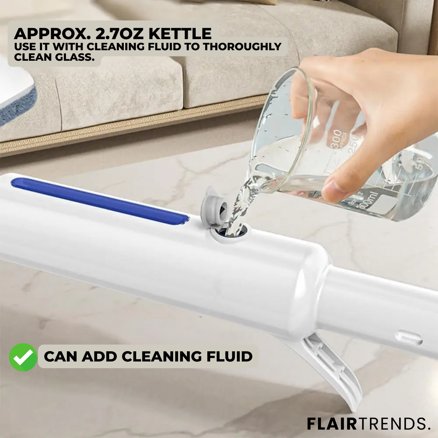 ShineSweep – Streak-Free Glass Cleaner – Dual Blade & Spray – Telescopic Handle