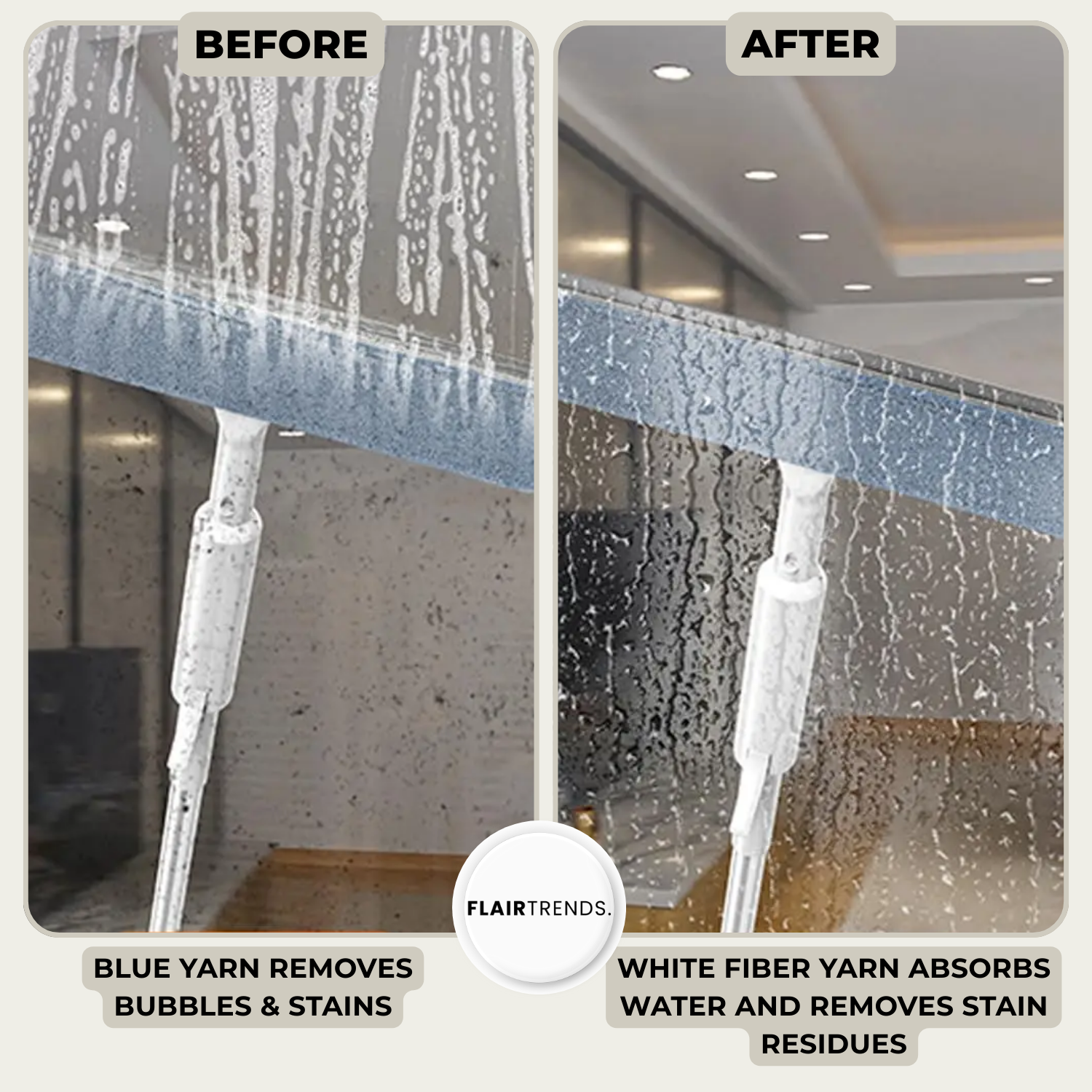 ShineSweep – Streak-Free Glass Cleaner – Dual Blade & Spray – Telescopic Handle