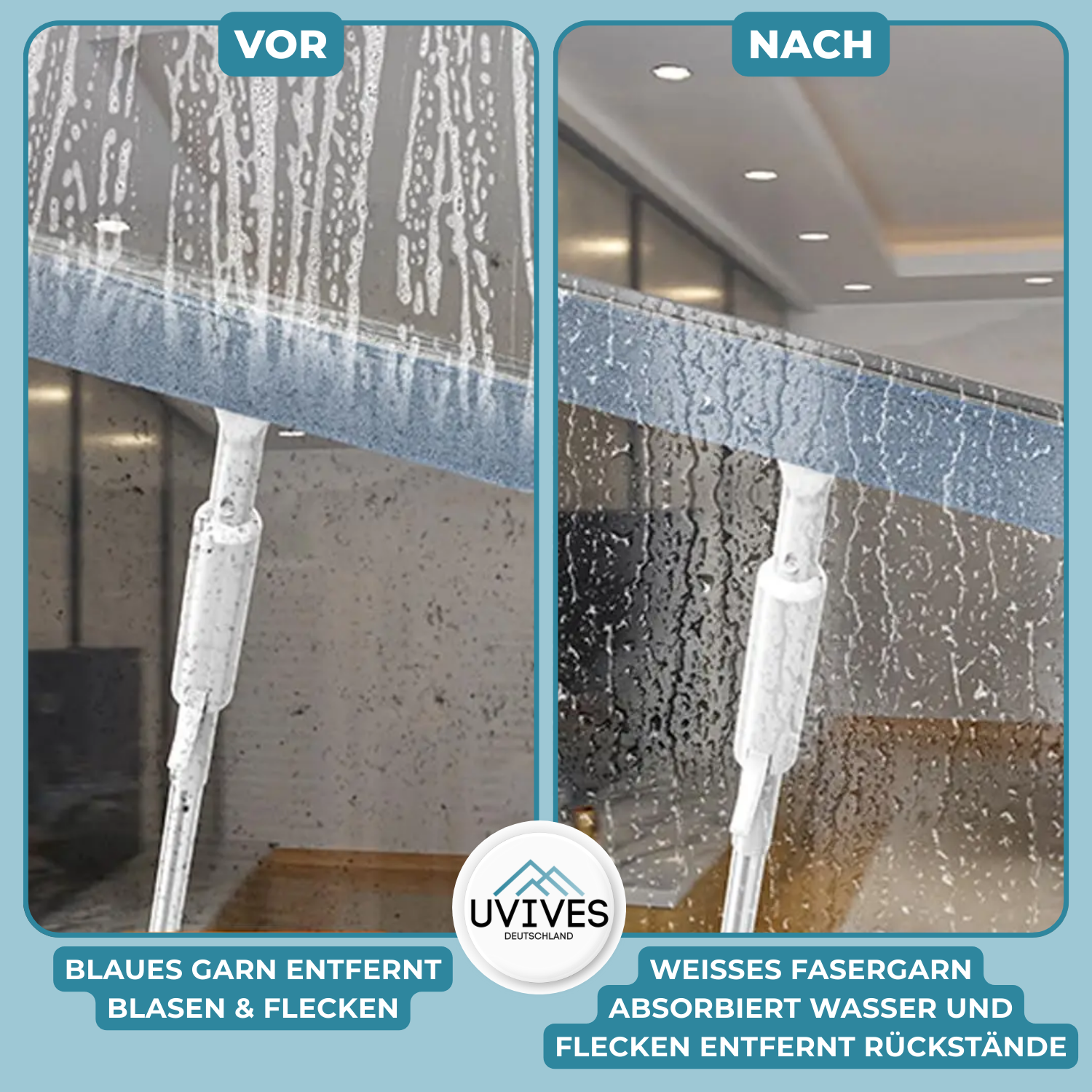 ShineSweep – Streak-Free Glass Cleaner – Dual Blade & Spray – Telescopic Handle