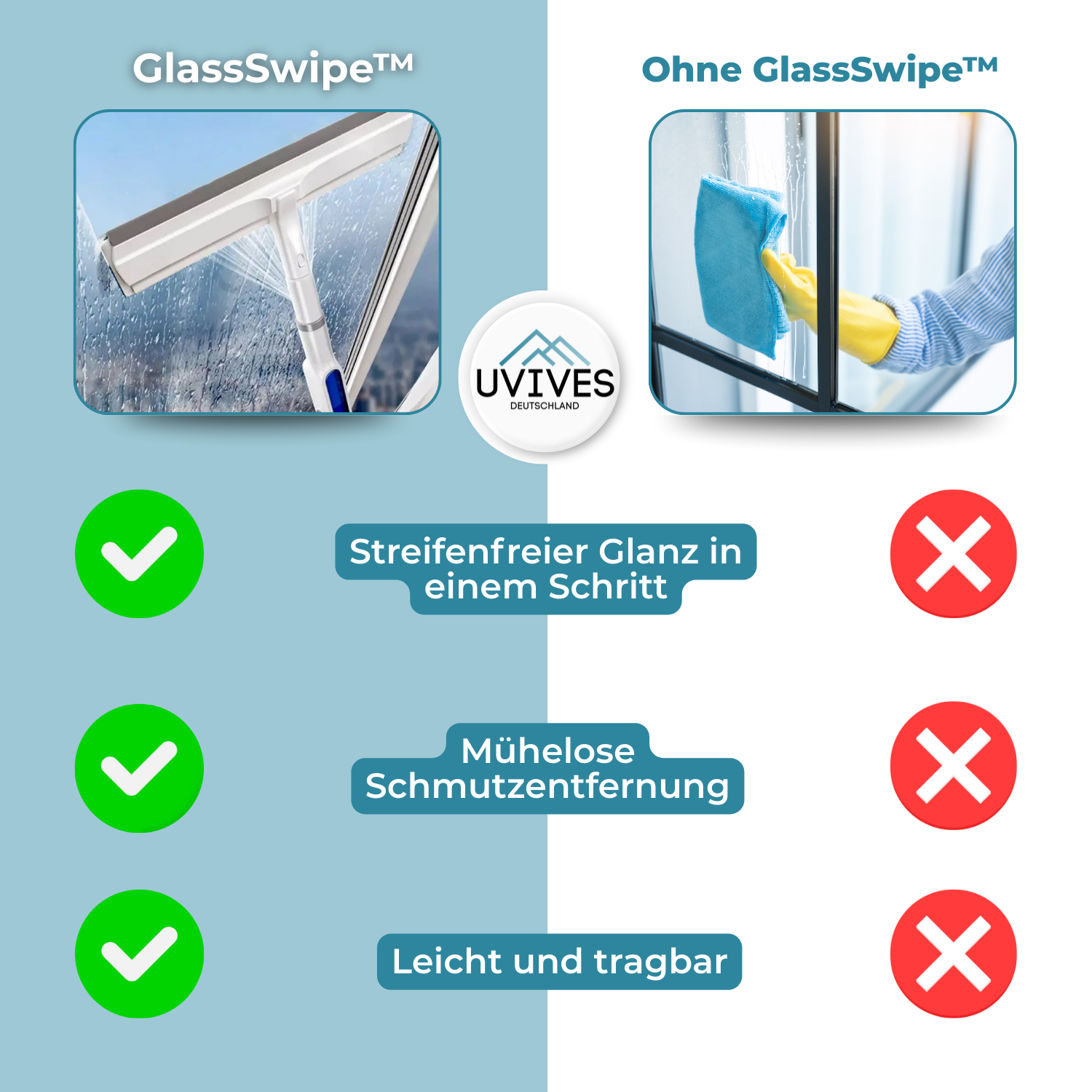 ShineSweep – Streak-Free Glass Cleaner – Dual Blade & Spray – Telescopic Handle