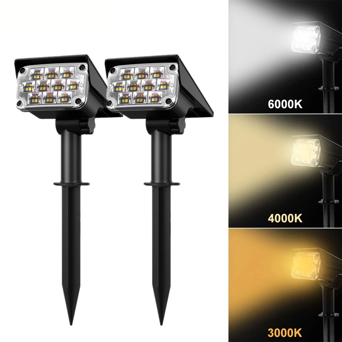GlowSpike – Wireless Solar Garden Spotlights for Ambient Outdoor Lighting