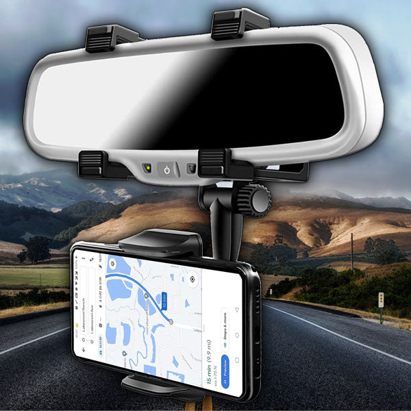 ViewGrip 360 – The rearview mirror phone holder for a safe view and a firm grip!
