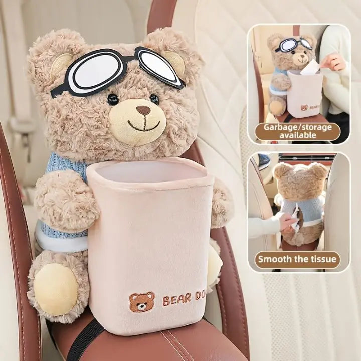 TidyBear – Cute Car Organizer & Tissue Dispenser