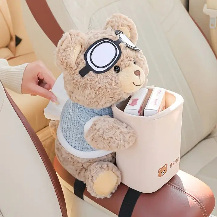 TidyBear – Cute Car Organizer & Tissue Dispenser