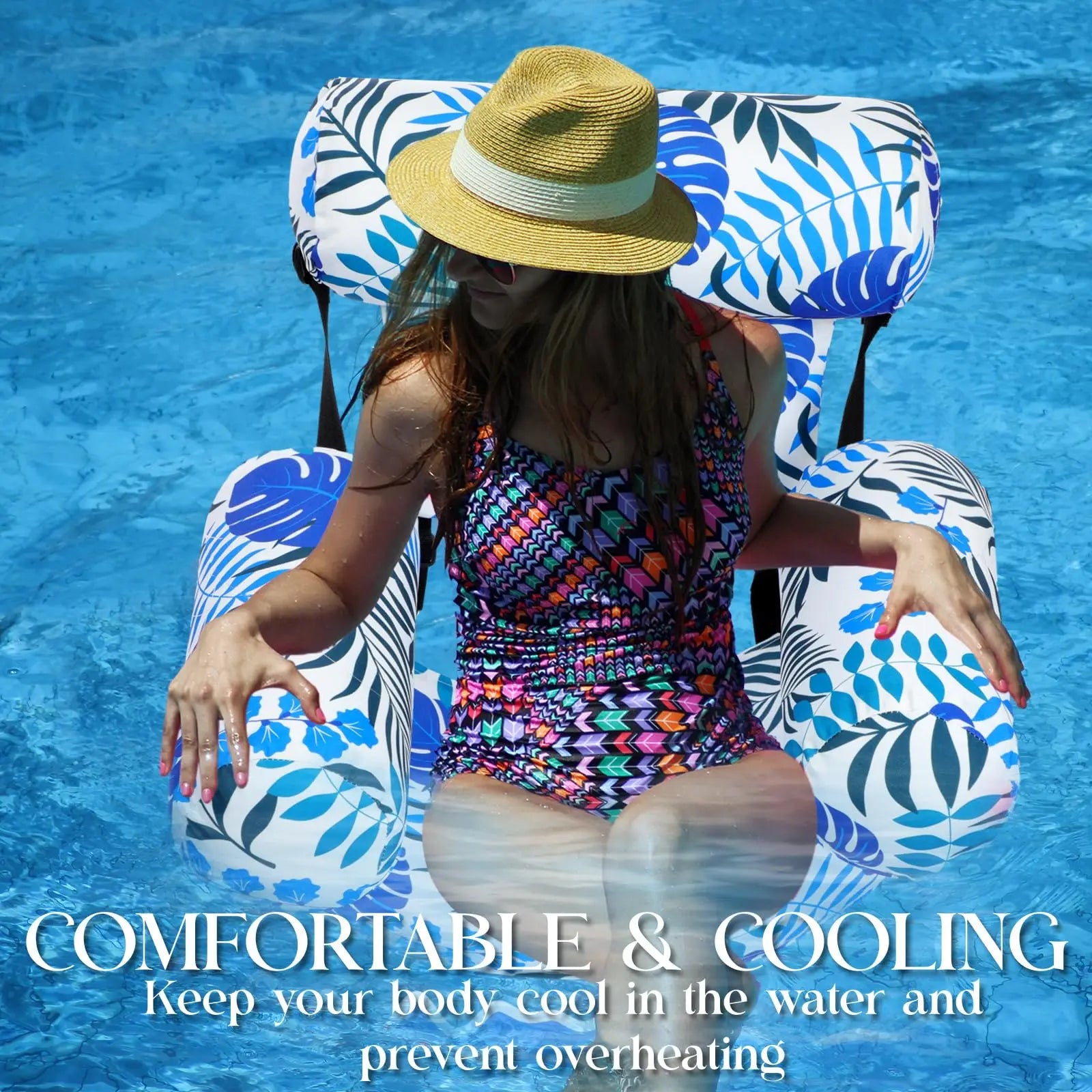 AquaLeaf – Tropical Inflatable Pool Lounge Chair