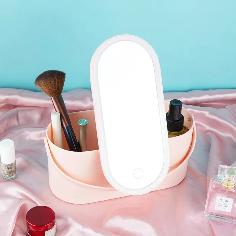GlamBox – Makeup Organizer with LED Lighting