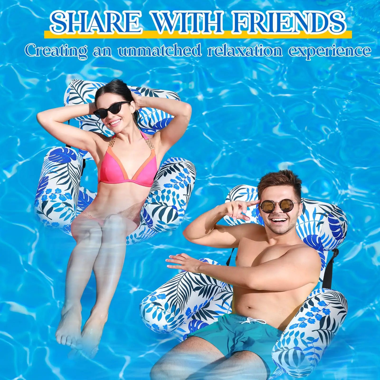 AquaLeaf – Tropical Inflatable Pool Lounge Chair