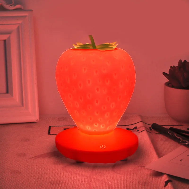 StrawGlow – Stylish LED Desk Lamp with Strawberry Design