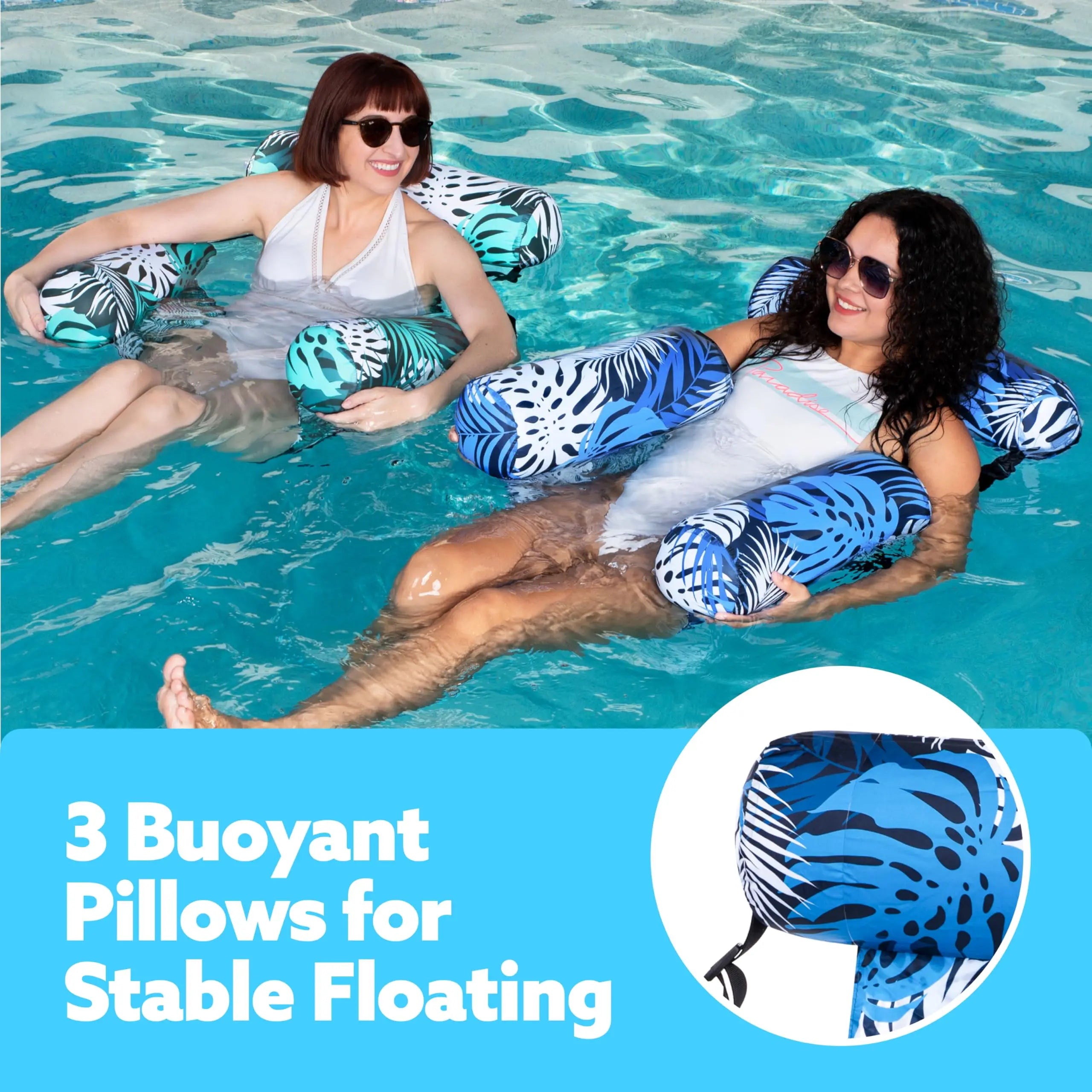 AquaLeaf – Tropical Inflatable Pool Lounge Chair
