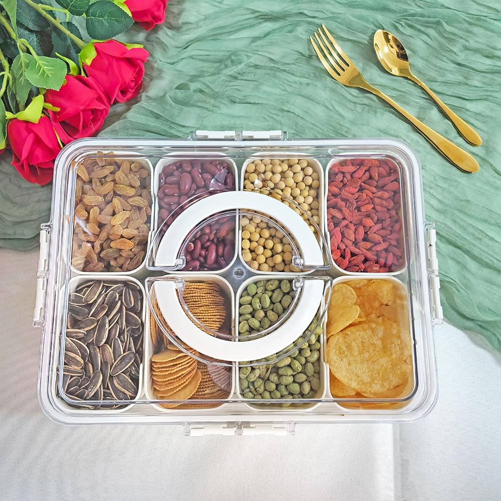 SnackMate – The Stylish 8-Compartment Snack Box for Every Occasion
