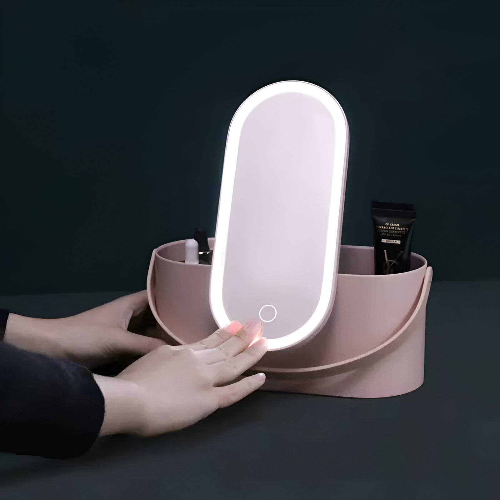 GlamBox – Makeup Organizer with LED Lighting
